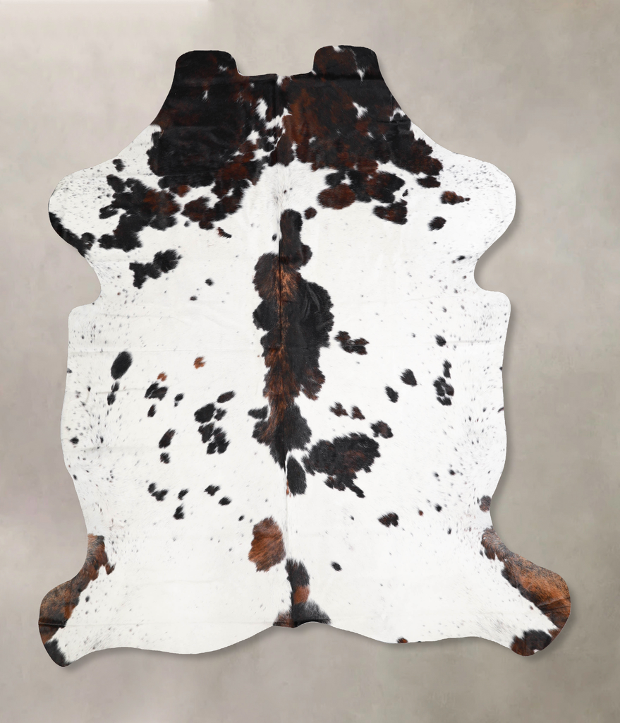 Tricolor X-Large European Cowhide Rug 7'2"H x 6'6"W #A40252 by Hudson Hides