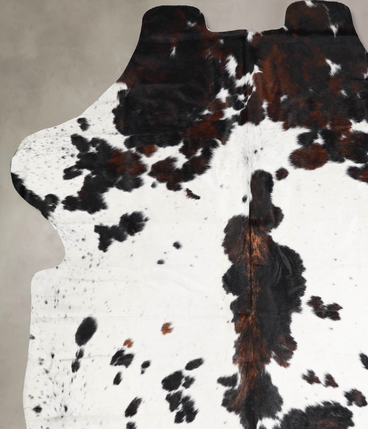 Tricolor X-Large European Cowhide Rug 7'2"H x 6'6"W #A40252 by Hudson Hides