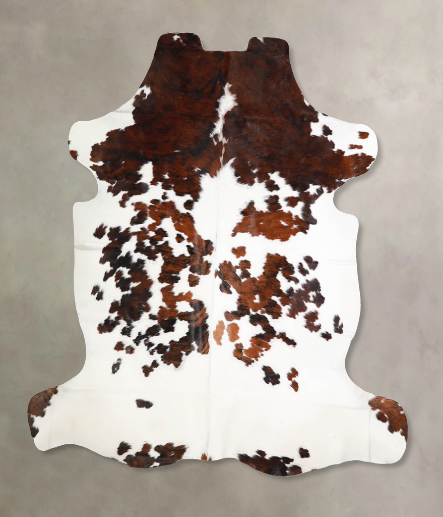 Tricolor X-Large European Cowhide Rug 7'3"H x 6'9"W #A40258 by Hudson Hides