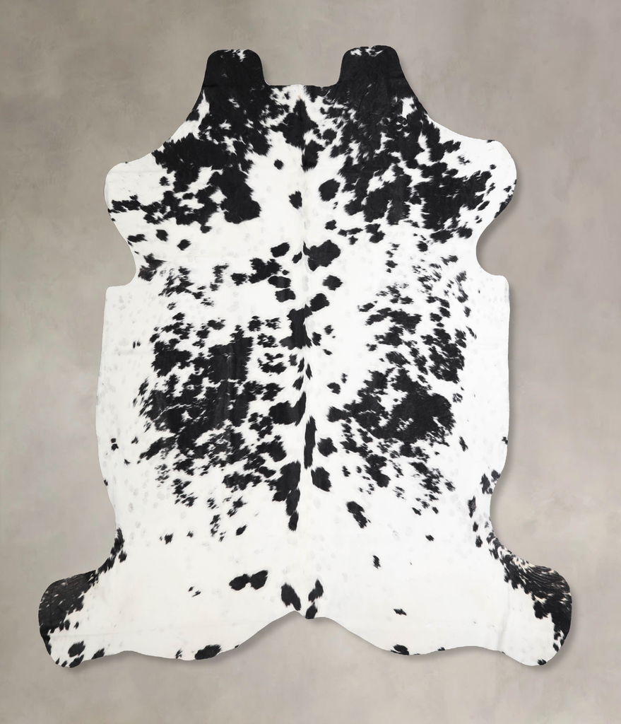 Black and White X-Large European Cowhide Rug 6'11"H x 7'1"W #A40263 by Hudson Hides