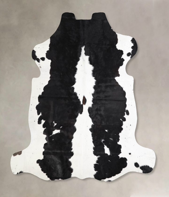 Black and White X-Large European Cowhide Rug 6'8"H x 6'10"W #A40264 by Hudson Hides