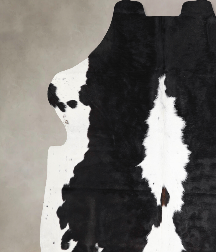 Black and White X-Large European Cowhide Rug 6'8"H x 6'10"W #A40264 by Hudson Hides