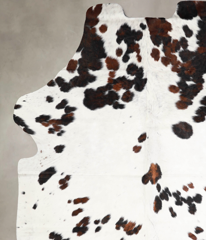 Tricolor X-Large European Cowhide Rug 7'9"H x 5'11"W #A40274 by Hudson Hides