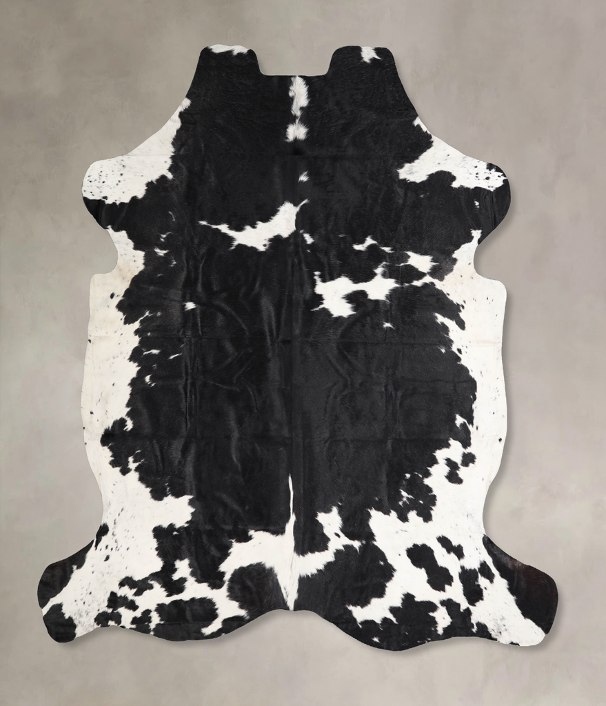 Black and White X-Large European Cowhide Rug 6'10"H x 6'6"W #A40277 by Hudson Hides