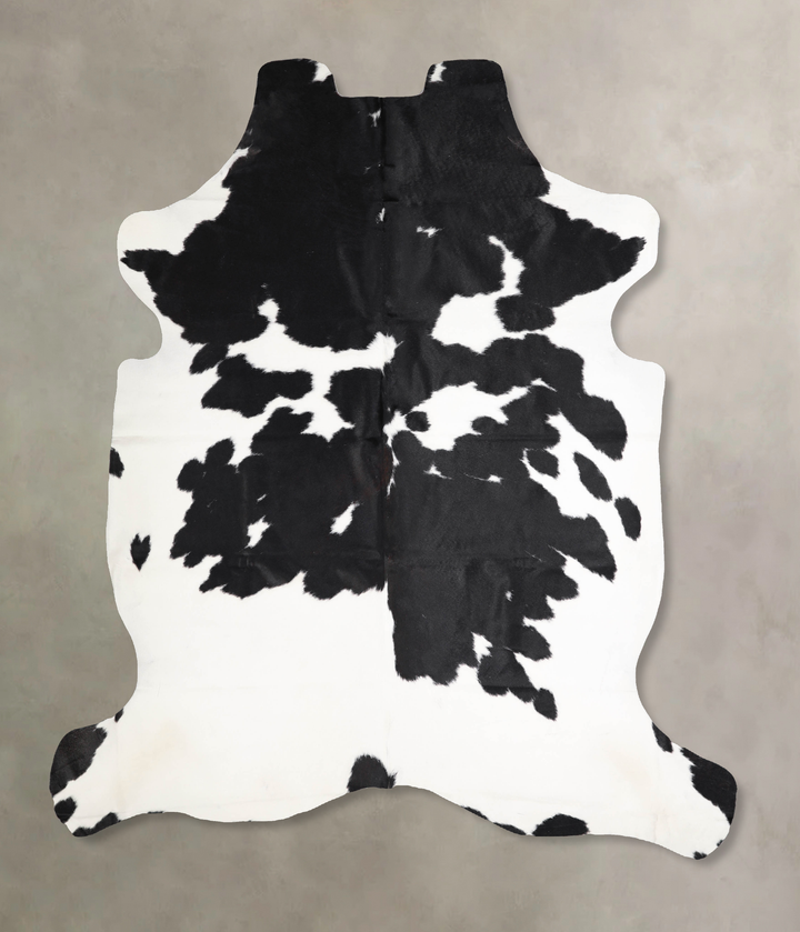 Black and White X-Large European Cowhide Rug 7'0"H x 6'2"W #A40278 by Hudson Hides