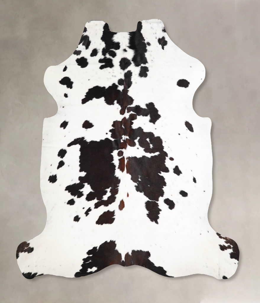 Chocolate and White X-Large European Cowhide Rug 6'6"H x 6'5"W #A40303 by Hudson Hides