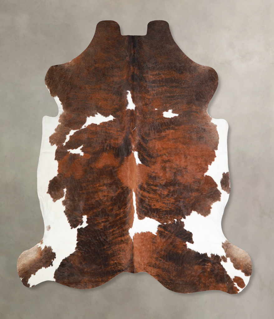 Tricolor X-Large European Cowhide Rug 6'10"H x 6'8"W #A40312 by Hudson Hides