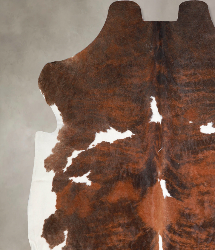 Tricolor X-Large European Cowhide Rug 6'10"H x 6'8"W #A40312 by Hudson Hides