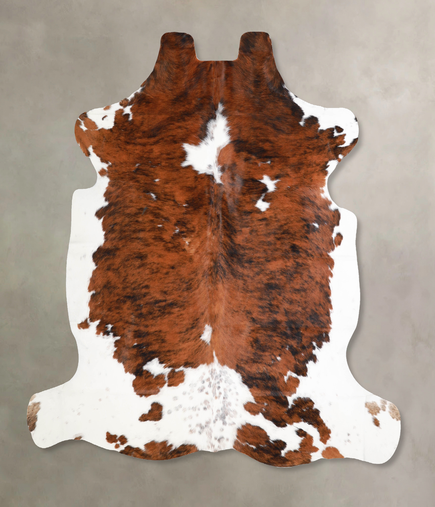 Tricolor X-Large European Cowhide Rug 6'6"H x 6'7"W #A40314 by Hudson Hides