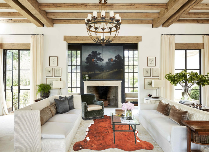 Medium Brindle X-Large European Cowhide Rug 6'8"H x 6'8"W #A40317 by Hudson Hides