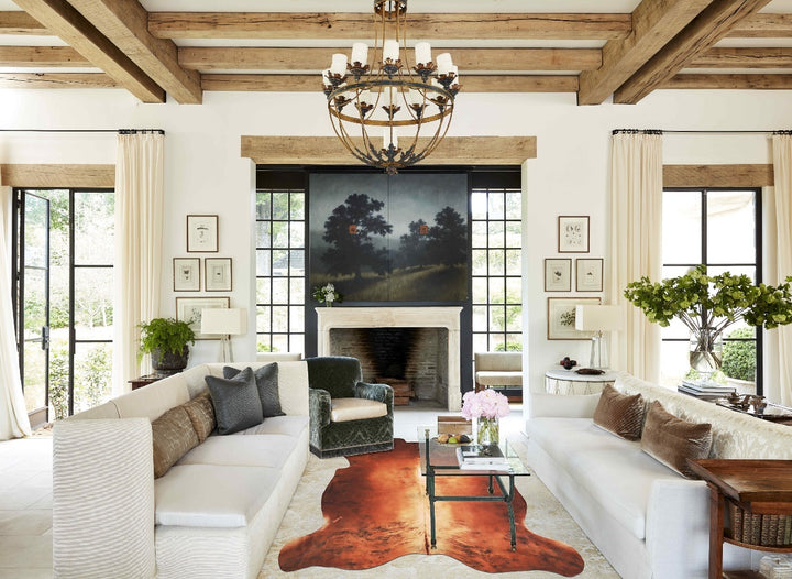 Medium Brindle X-Large European Cowhide Rug 6'7"H x 6'4"W #A40318 by Hudson Hides
