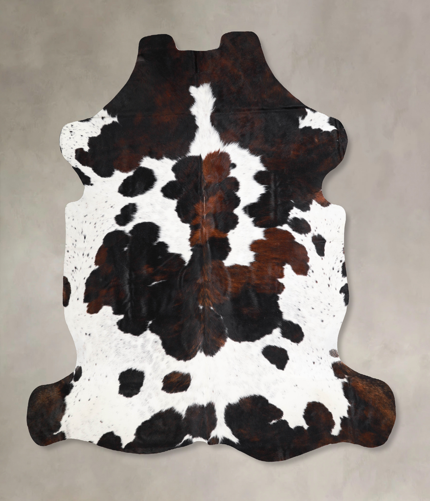 Tricolor X-Large European Cowhide Rug 6'11"H x 6'10"W #A40321 by Hudson Hides
