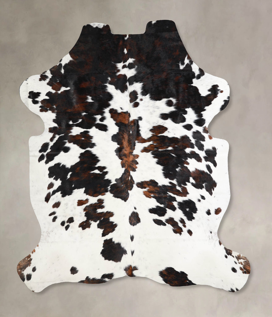 Tricolor X-Large European Cowhide Rug 6'11"H x 5'10"W #A40322 by Hudson Hides