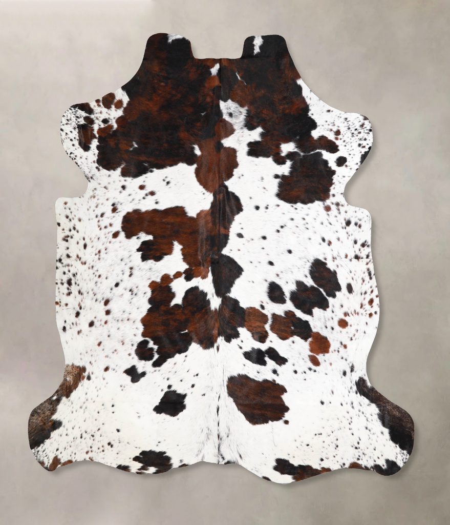 Tricolor X-Large European Cowhide Rug 6'7"H x 6'7"W #A40328 by Hudson Hides