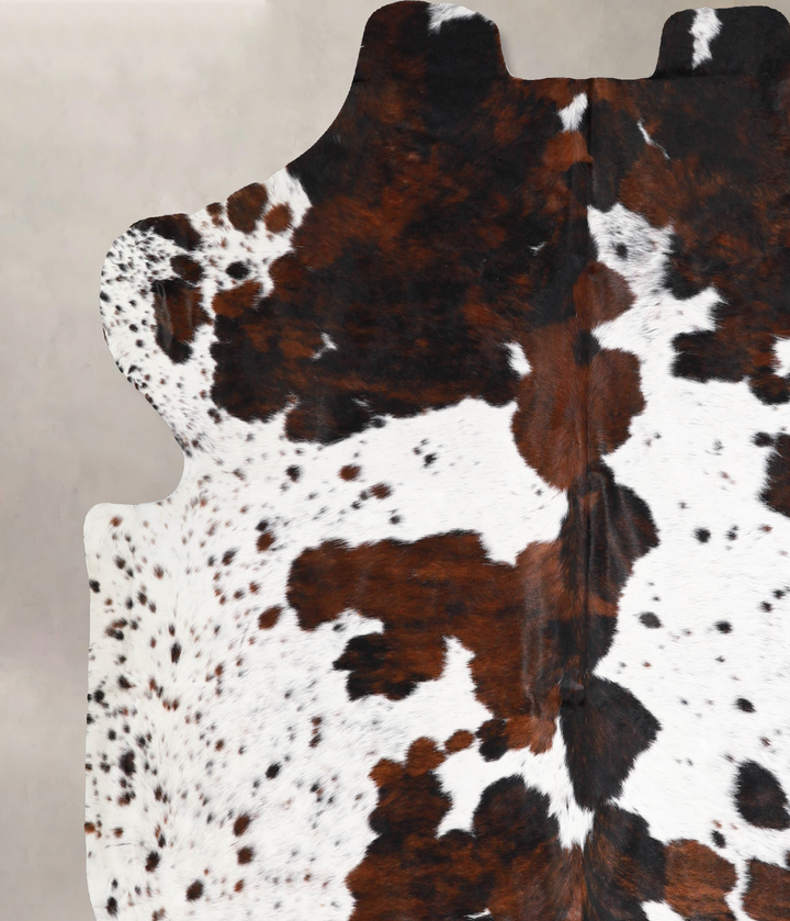 Tricolor X-Large European Cowhide Rug 6'7"H x 6'7"W #A40328 by Hudson Hides
