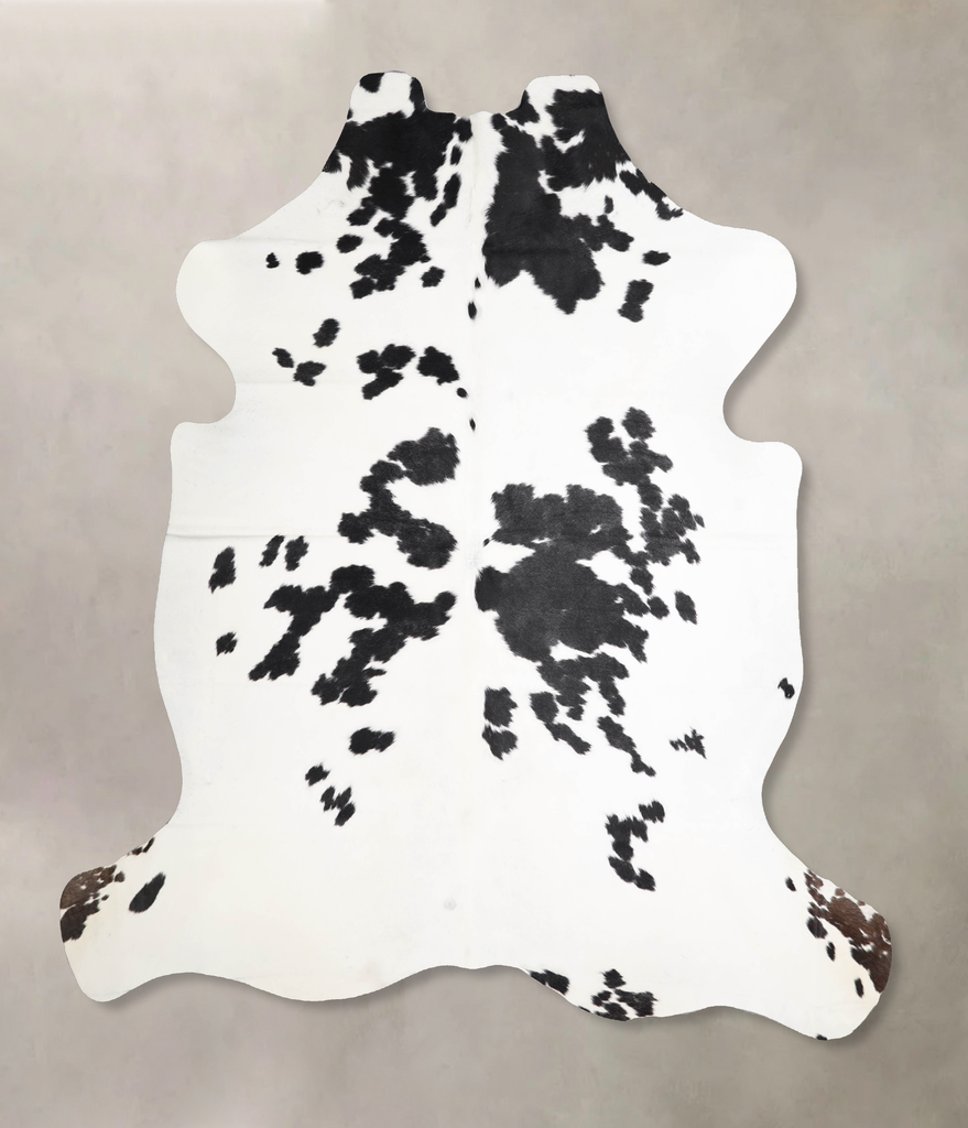 Black and White X-Large European Cowhide Rug 7'1"H x 6'5"W #A40334 by Hudson Hides