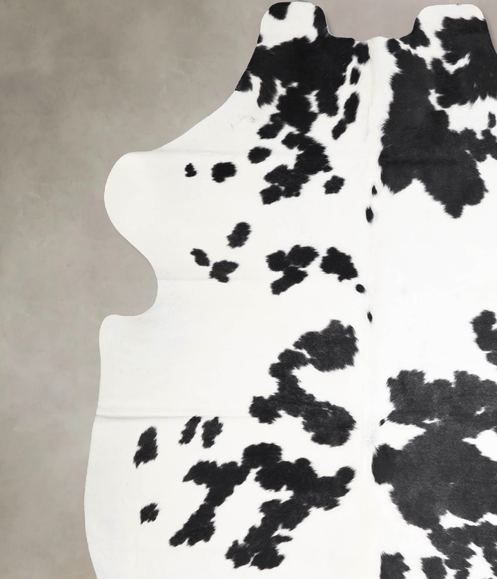 Black and White X-Large European Cowhide Rug 7'1"H x 6'5"W #A40334 by Hudson Hides