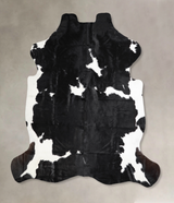 Black and White X-Large European Cowhide Rug 6'7"H x 6'3"W #A40336 by Hudson Hides