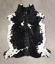 Black and White X-Large European Cowhide Rug 6'10"H x 6'2"W #A40338 by Hudson Hides