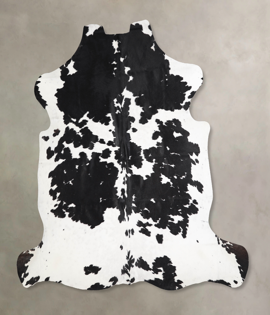 Black and White X-Large European Cowhide Rug 6'6"H x 6'9"W #A40340 by Hudson Hides