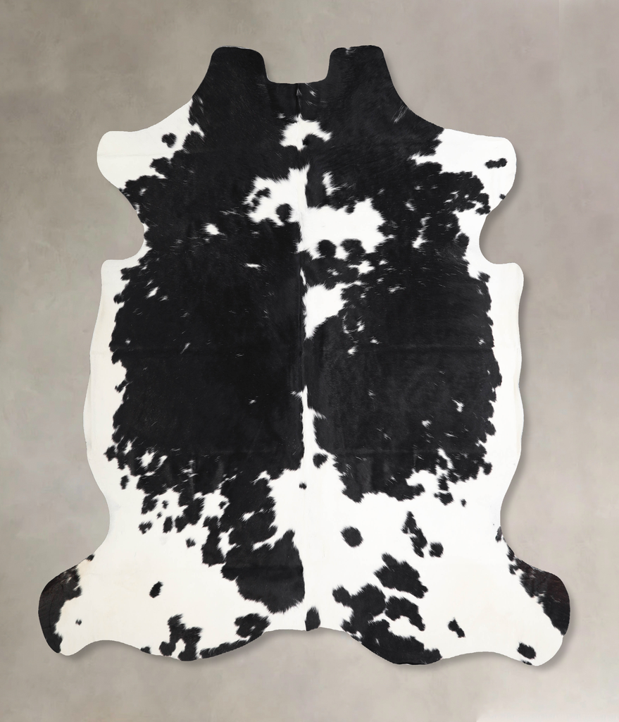 Black and White X-Large European Cowhide Rug 6'6"H x 6'8"W #A40360 by Hudson Hides