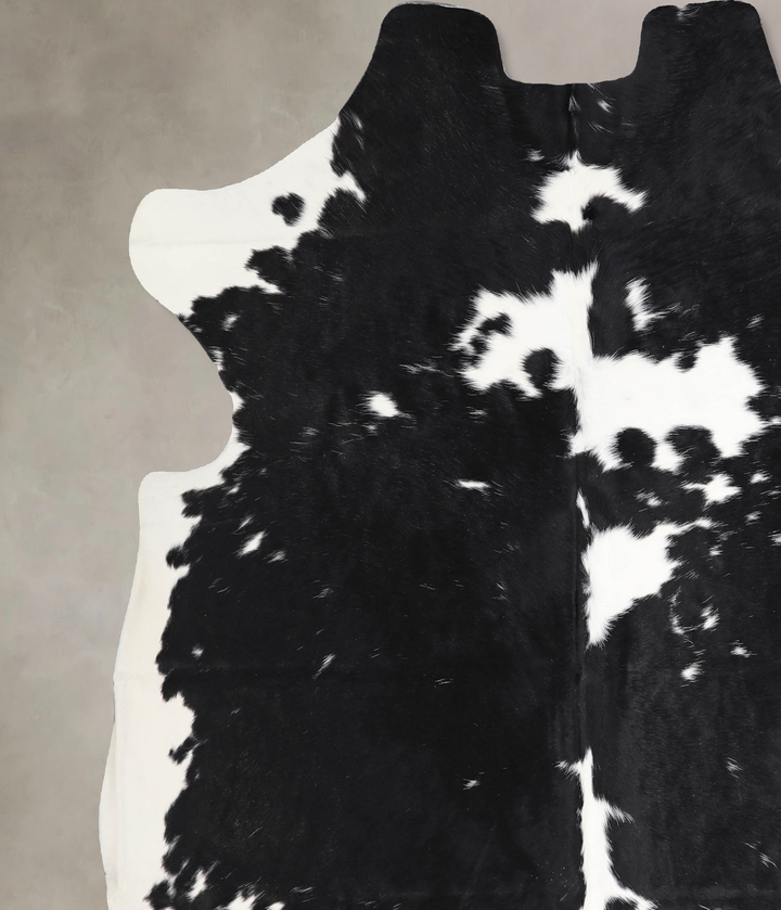 Black and White X-Large European Cowhide Rug 6'6"H x 6'8"W #A40360 by Hudson Hides