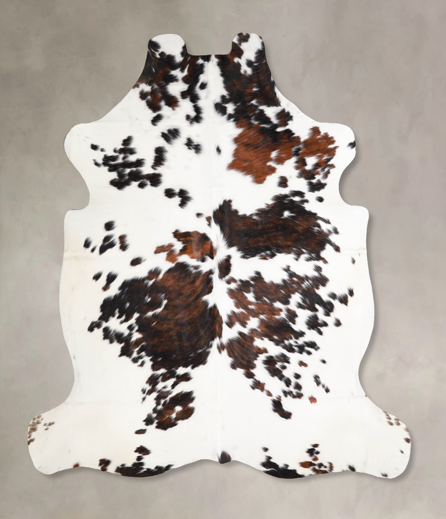 Tricolor X-Large European Cowhide Rug 6'10"H x 6'5"W #A40363 by Hudson Hides