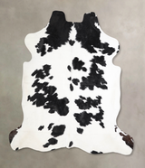 Black and White X-Large European Cowhide Rug 6'6"H x 6'5"W #A40370 by Hudson Hides