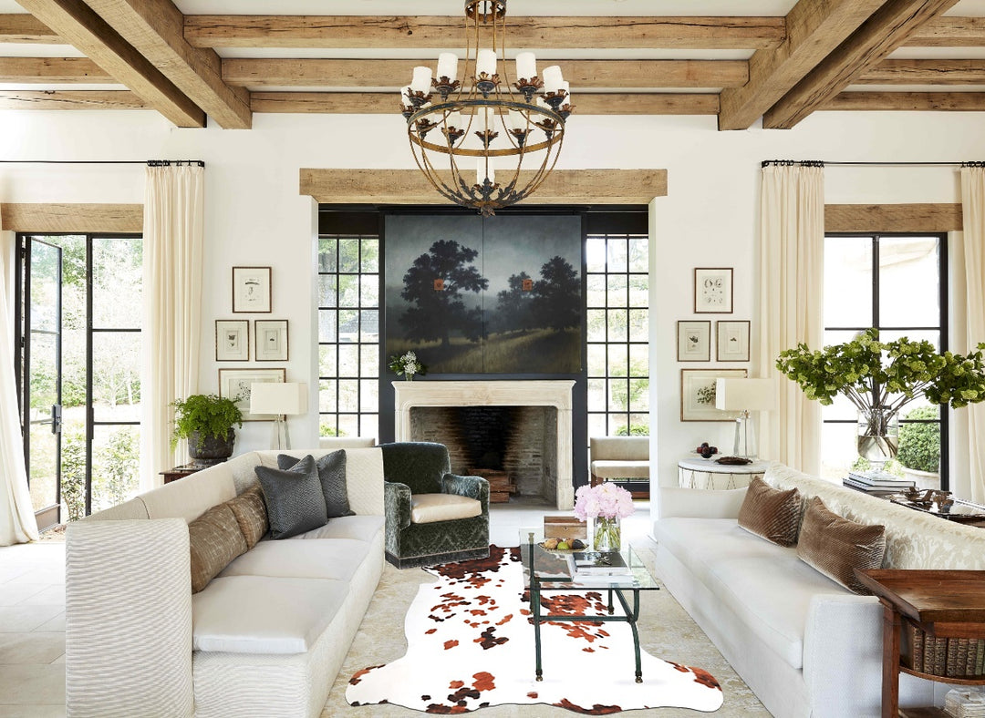Tricolor X-Large European Cowhide Rug 6'9"H x 6'8"W #A40376 by Hudson 