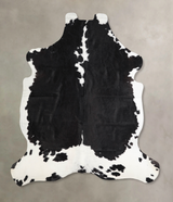 Black and White X-Large European Cowhide Rug 7'0"H x 6'1"W #A40394 by Hudson Hides