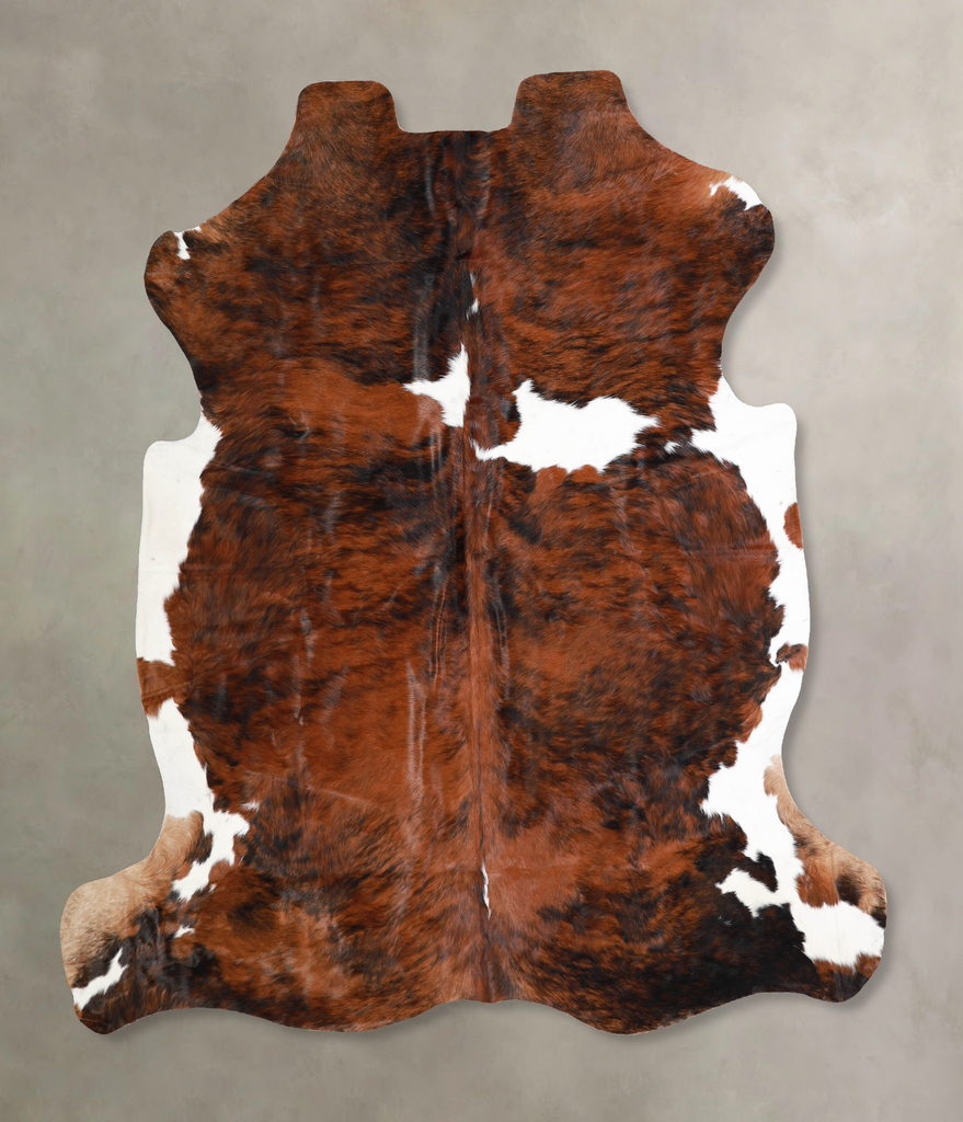 Tricolor X-Large European Cowhide Rug 6'6"H x 6'6"W #A40396 by Hudson Hides