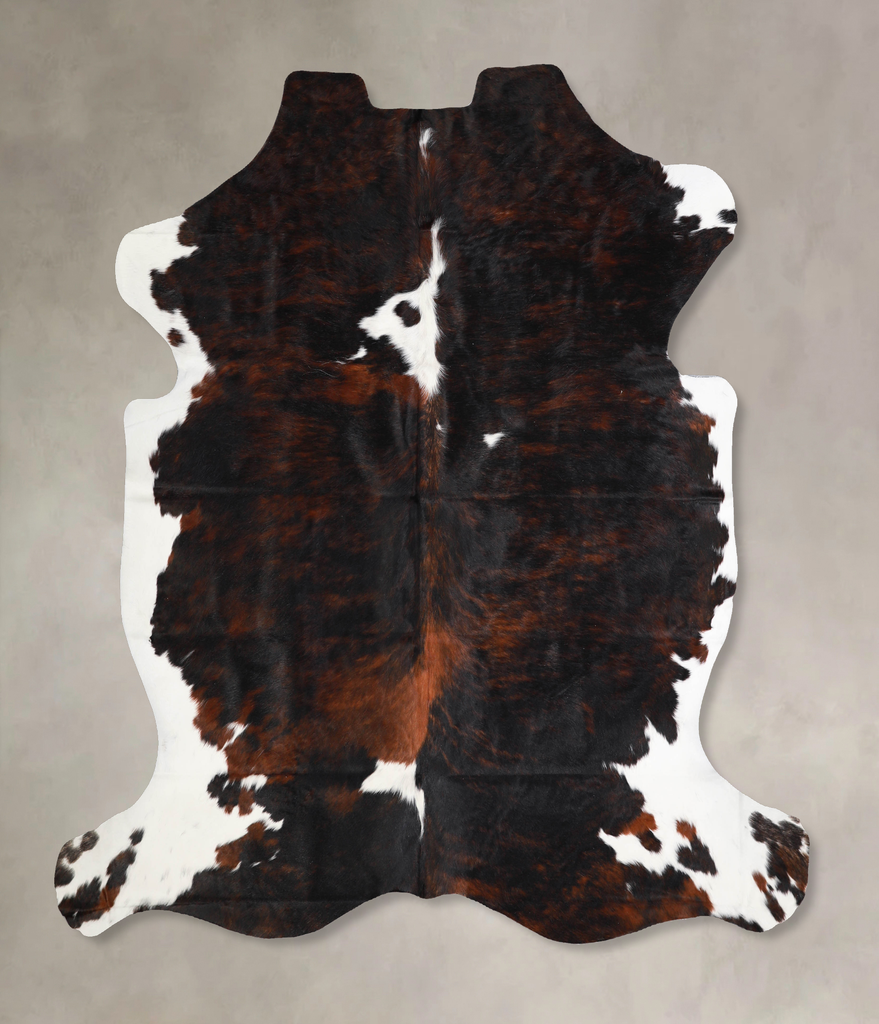 Tricolor X-Large European Cowhide Rug 6'8"H x 6'7"W #A40398 by Hudson Hides