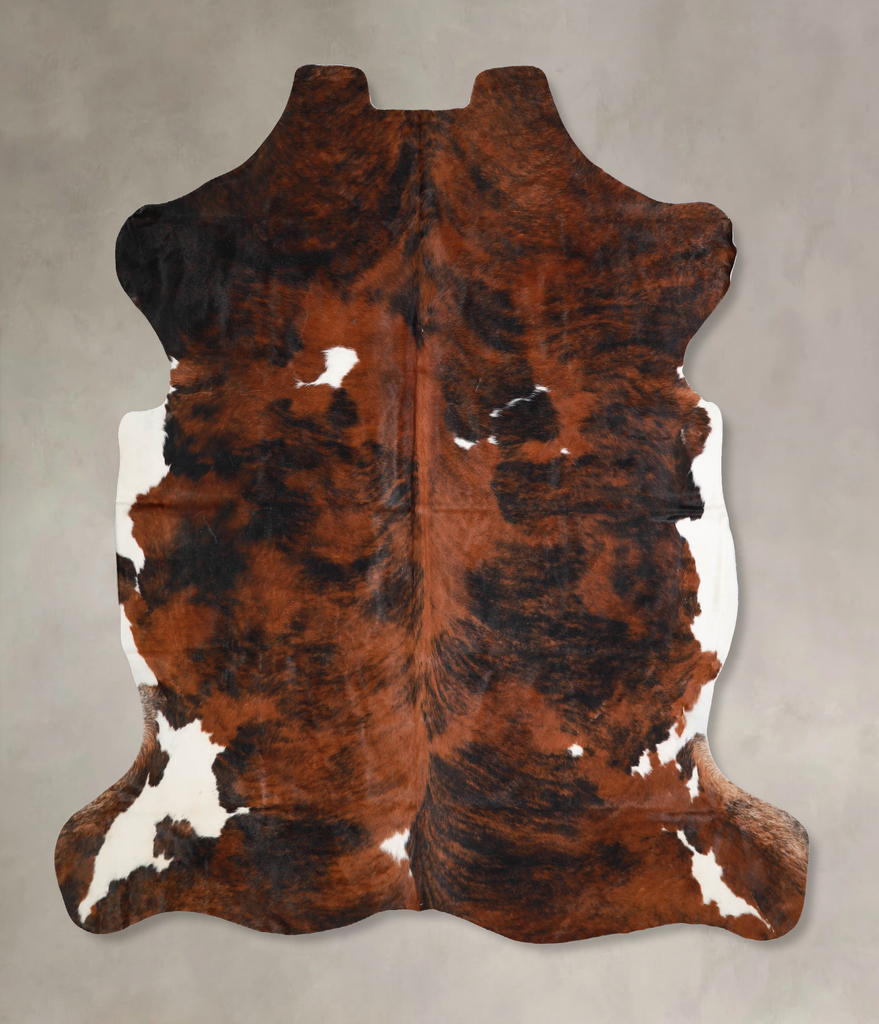 Tricolor X-Large European Cowhide Rug 6'6"H x 6'10"W #A40400 by Hudson Hides