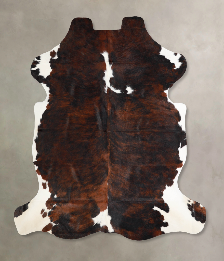 Tricolor X-Large European Cowhide Rug 6'9"H x 6'2"W #A40408 by Hudson Hides
