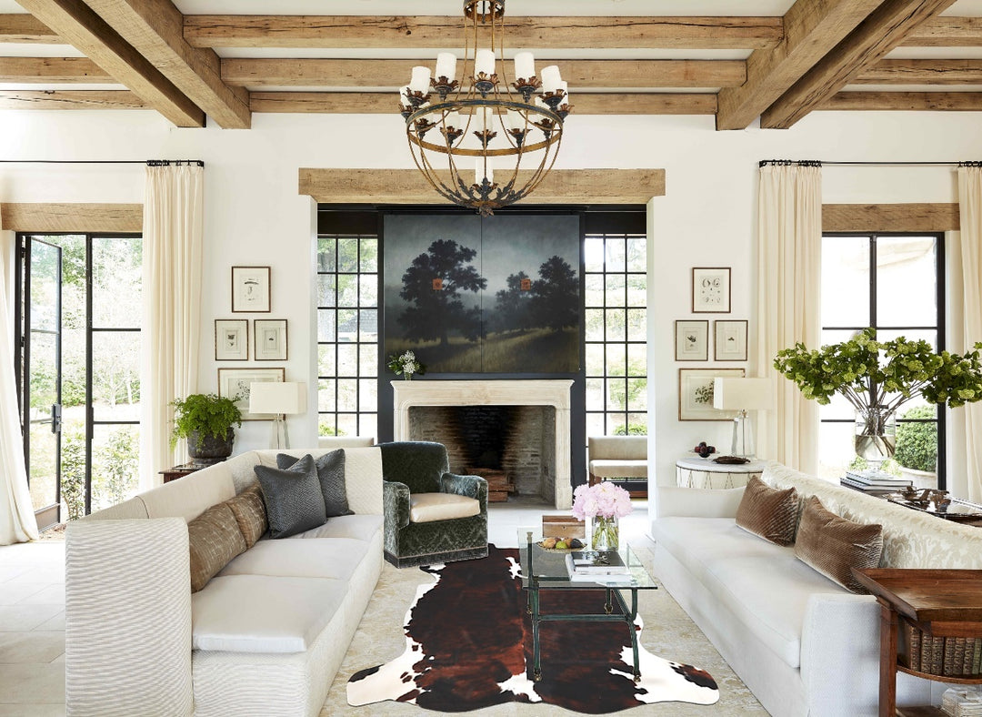 Tricolor X-Large European Cowhide Rug 6'9"H x 6'2"W #A40408 by Hudson 