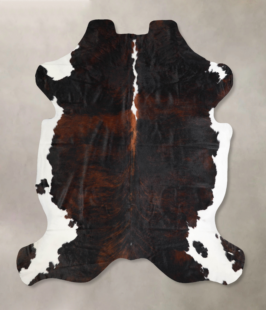 Tricolor X-Large European Cowhide Rug 6'10"H x 6'5"W #A40410 by Hudson Hides