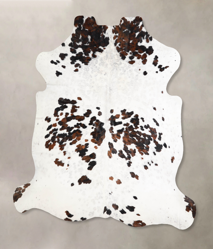 Tricolor X-Large European Cowhide Rug 6'7"H x 6'2"W #A40416 by Hudson Hides