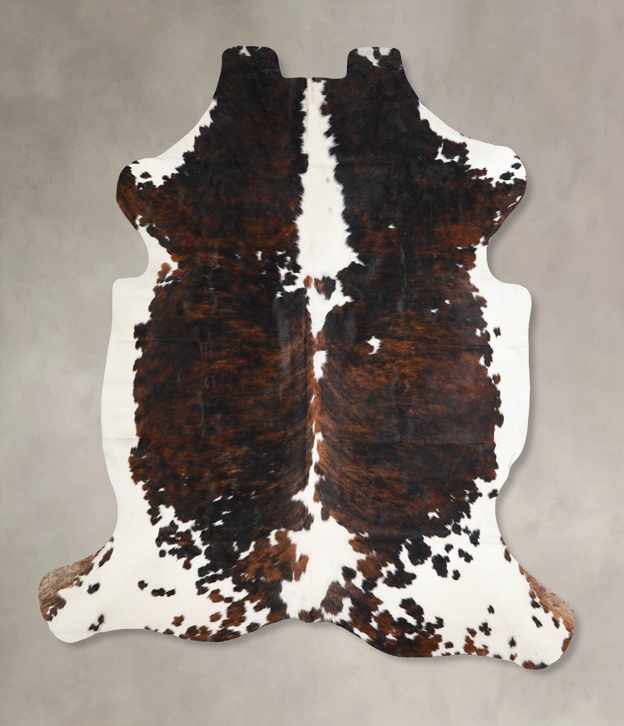Tricolor X-Large European Cowhide Rug 7'1"H x 6'5"W #A40433 by Hudson Hides