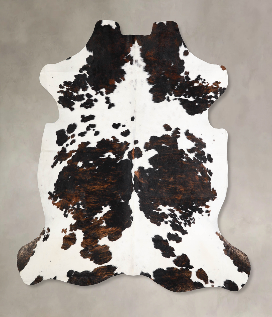 Tricolor X-Large European Cowhide Rug 6'8"H x 6'6"W #A40434 by Hudson Hides