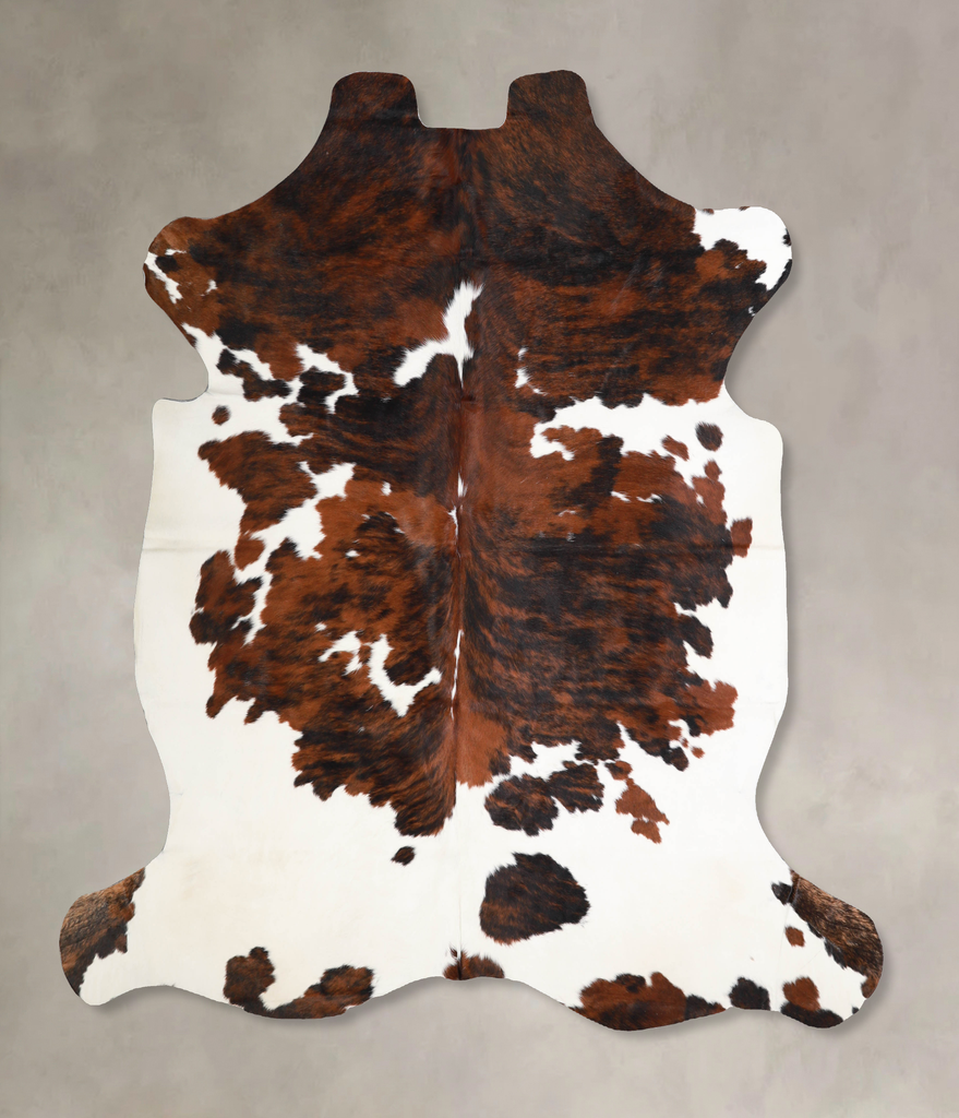 Tricolor X-Large European Cowhide Rug 6'10"H x 6'7"W #A40436 by Hudson Hides