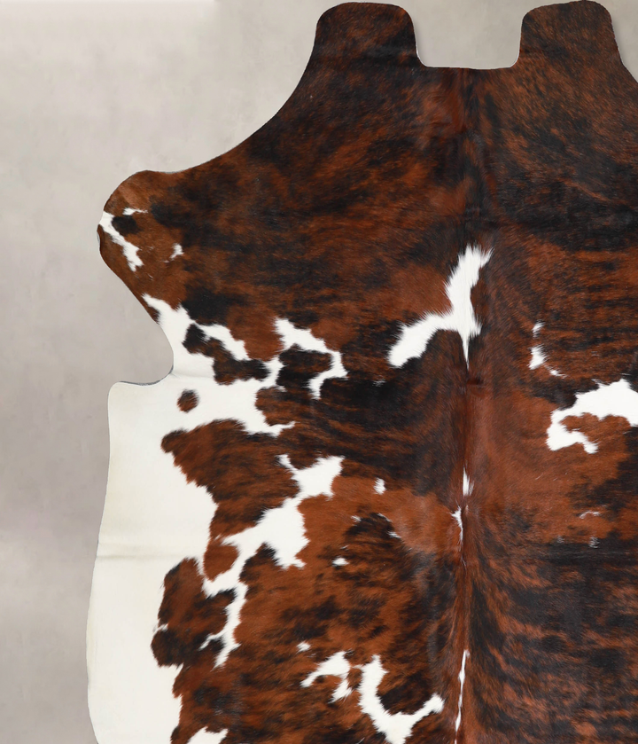 Tricolor X-Large European Cowhide Rug 6'10"H x 6'7"W #A40436 by Hudson Hides
