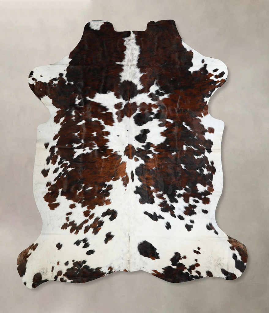 Tricolor X-Large European Cowhide Rug 7'0"H x 6'6"W #A40438 by Hudson Hides