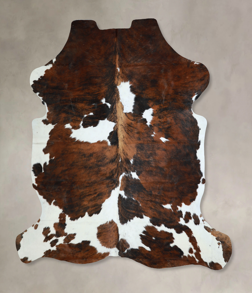 Tricolor X-Large European Cowhide Rug 7'1"H x 6'5"W #A40444 by Hudson Hides