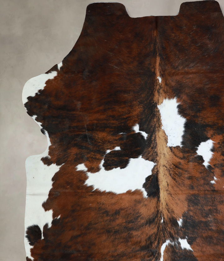 Tricolor X-Large European Cowhide Rug 7'1"H x 6'5"W #A40444 by Hudson Hides