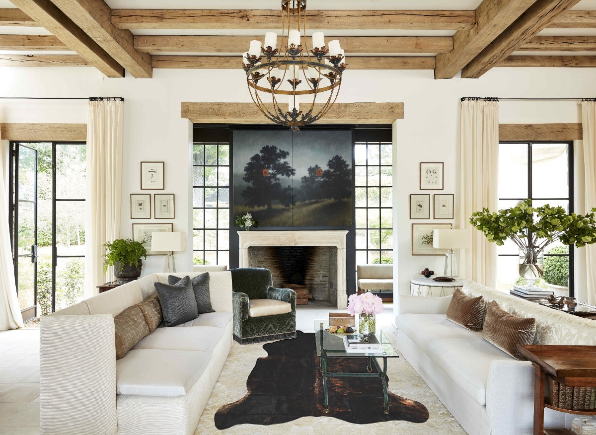 Dark Brindle X-Large Brazilian Cowhide Rug 6'11"H x 6'8"W #A40448 by Hudson Hides