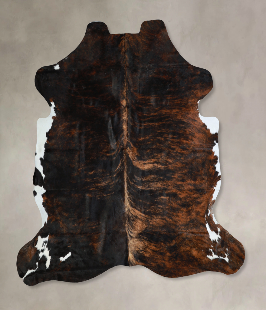 Tricolor X-Large European Cowhide Rug 7'0"H x 6'8"W #A40452 by Hudson Hides