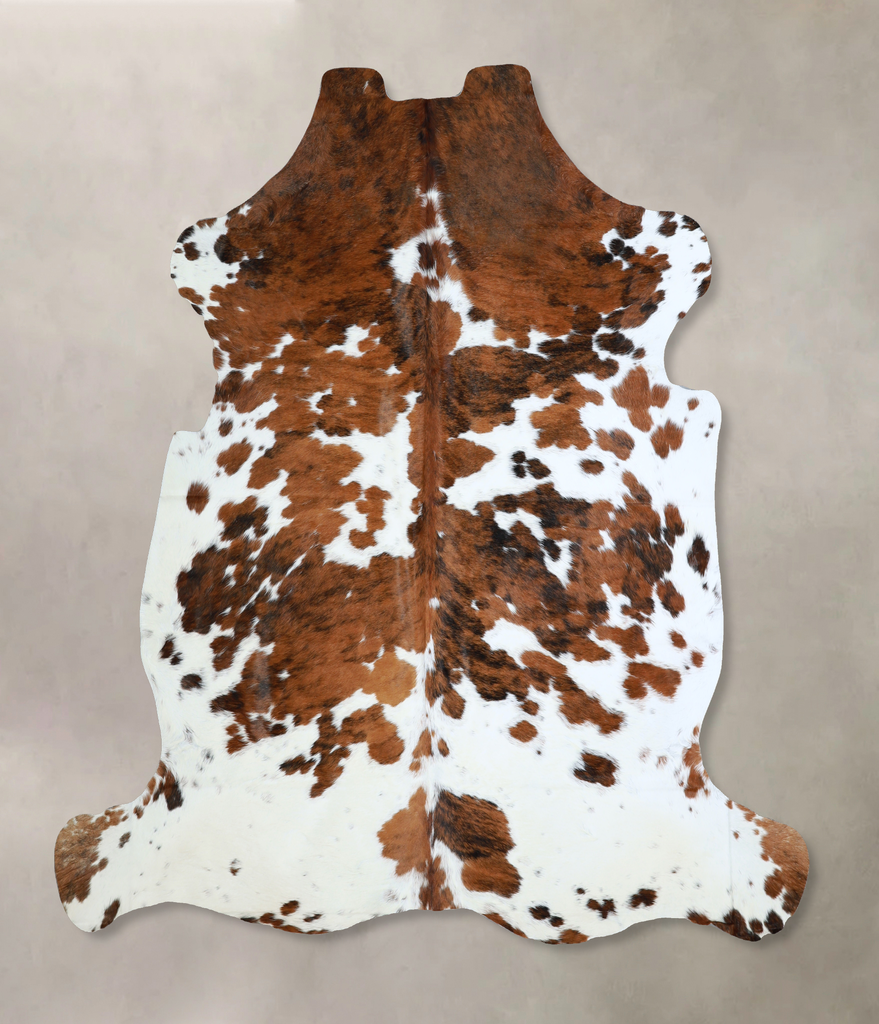 Tricolor X-Large European Cowhide Rug 7'0"H x 6'9"W #A40455 by Hudson Hides