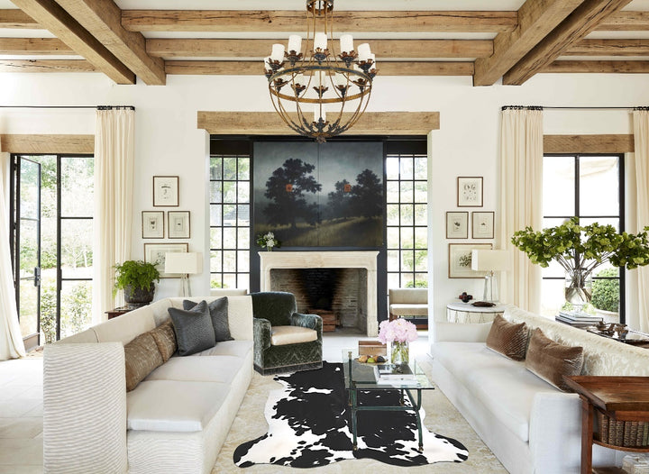 Black and White X-Large Brazilian Cowhide Rug 6'11"H x 6'4"W #A40464 by Hudson Hides