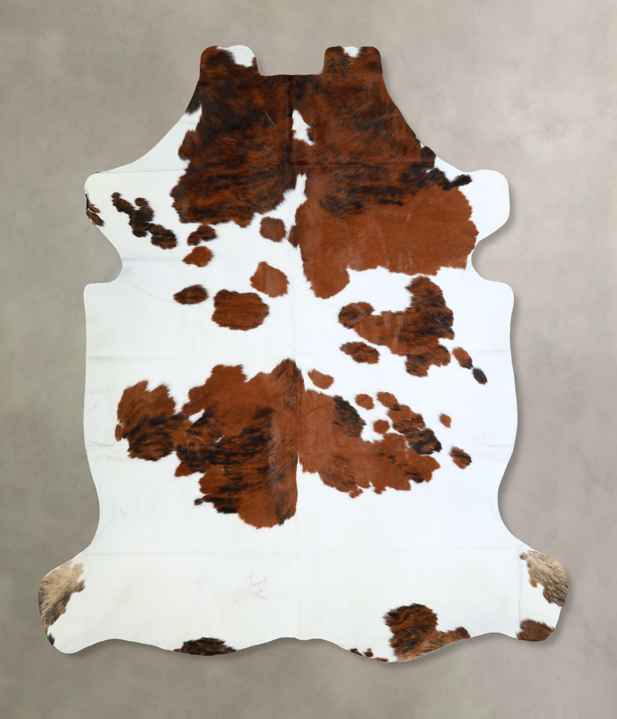 Tricolor X-Large European Cowhide Rug 6'10"H x 6'8"W #A40468 by Hudson Hides