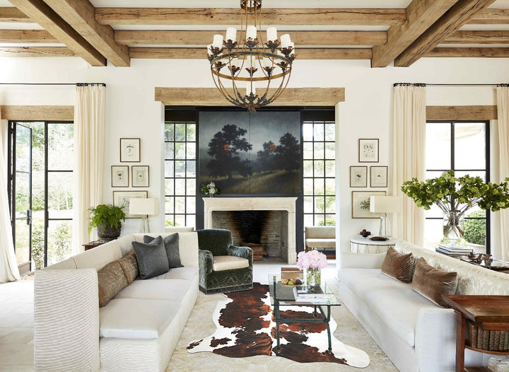 Tricolor X-Large European Cowhide Rug 7'6"H x 6'4"W #A40470 by Hudson Hides